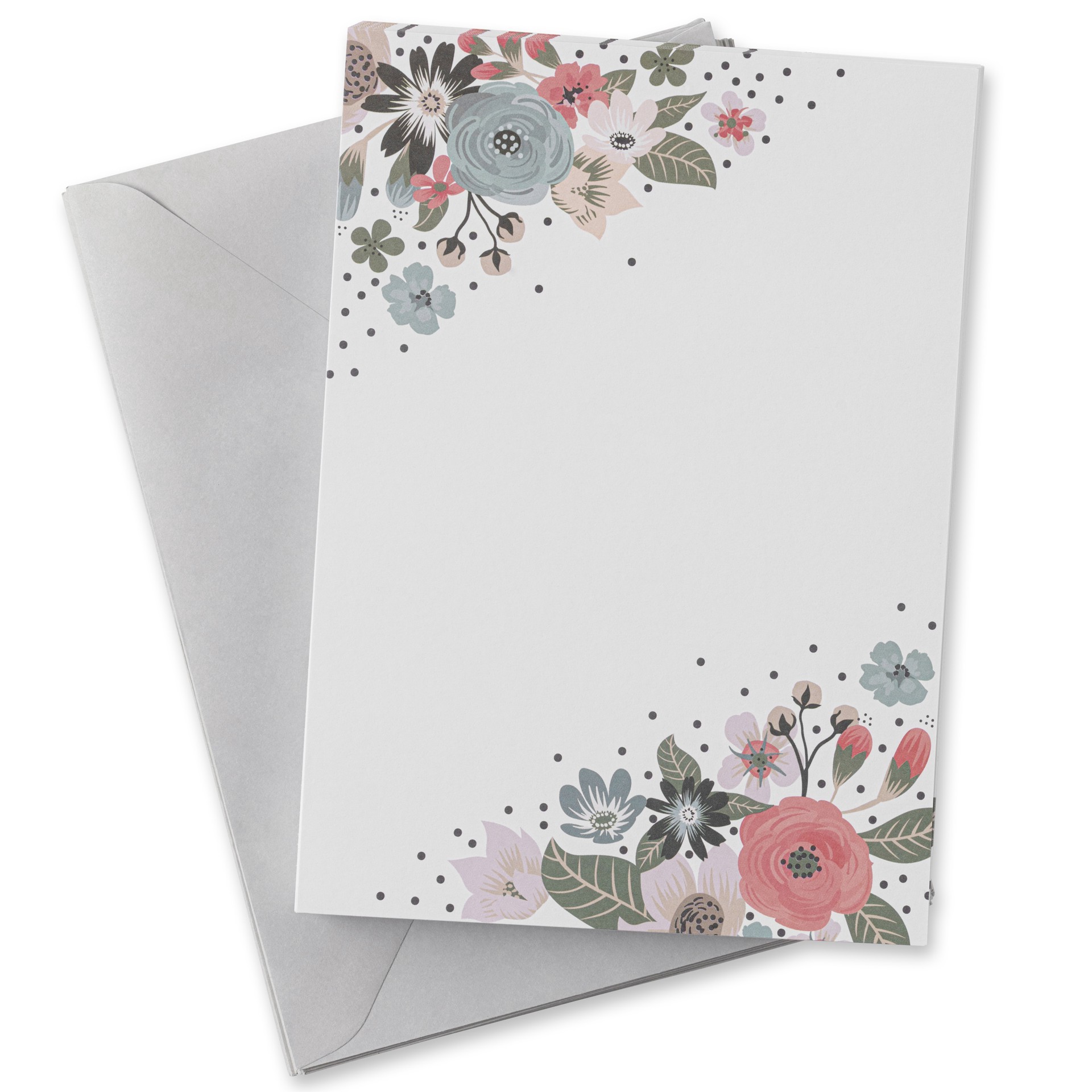 slide 2 of 6, Painted Floral Flat Cards & Envelopes By Recollections, 5" X 7", 5 in x 7 in