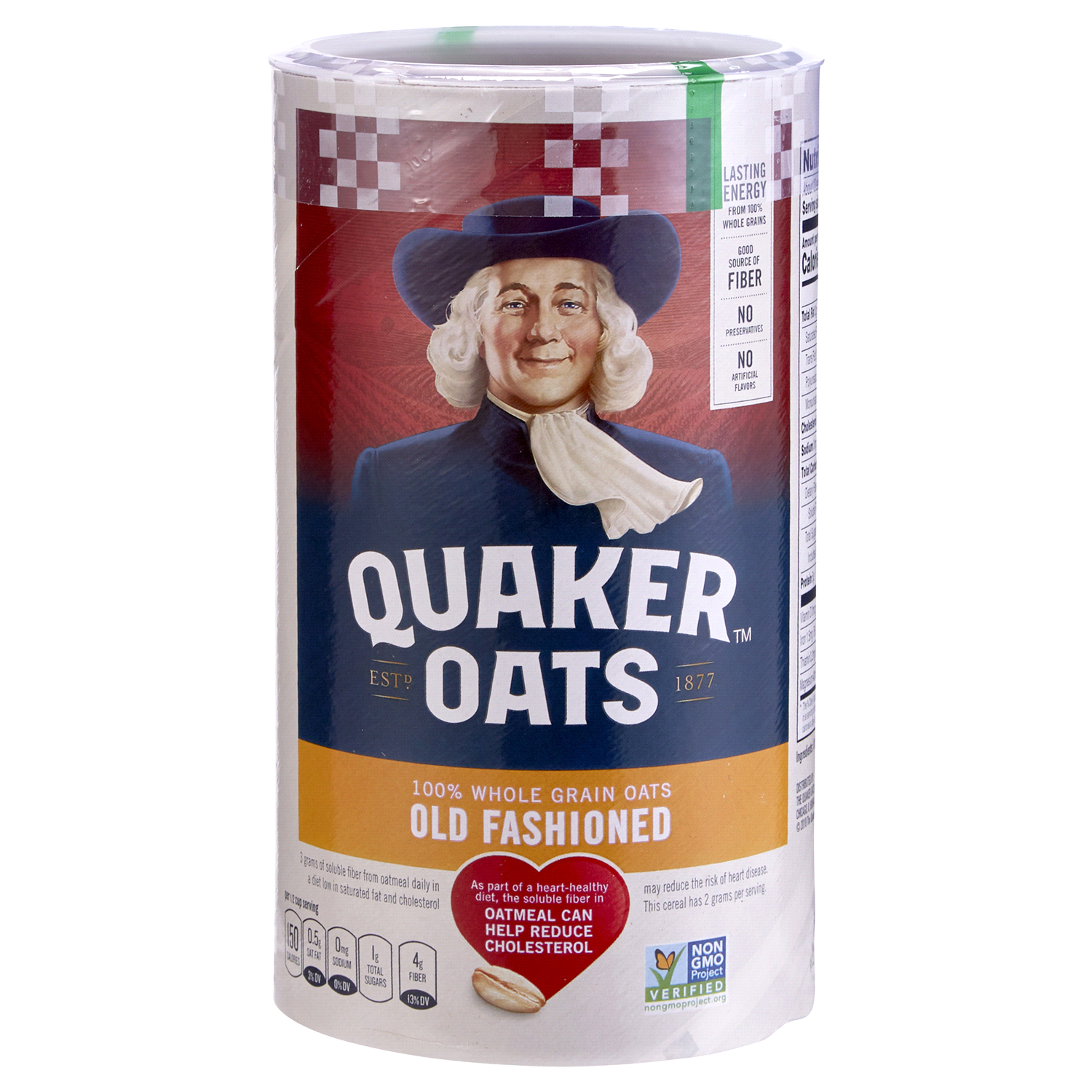 slide 1 of 2, Quaker Oats, 100% Whole Grain, Old Fashioned, 18 oz
