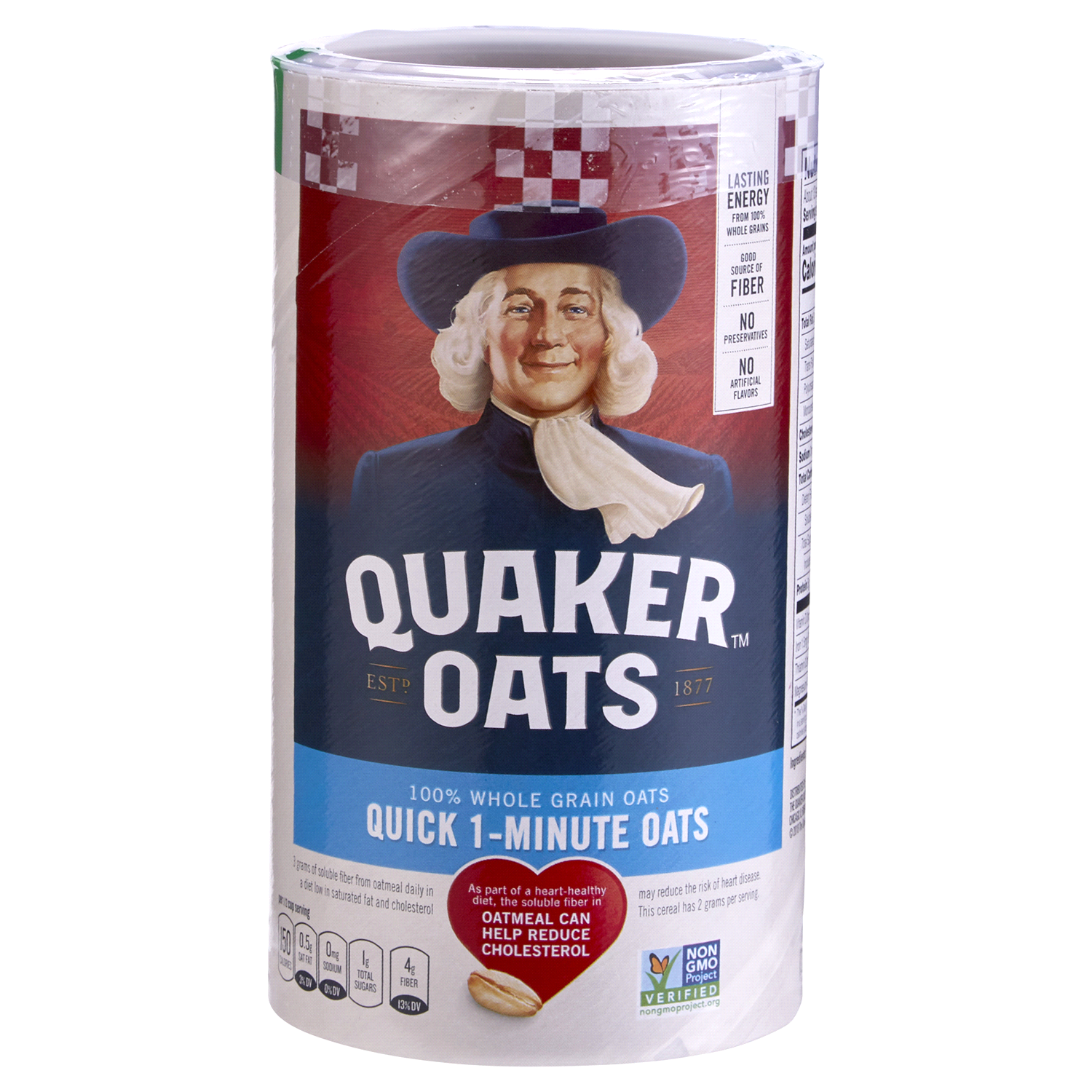 slide 1 of 2, Quaker Oats, 100% Whole Grain, Quick 1-Minute, 18 oz