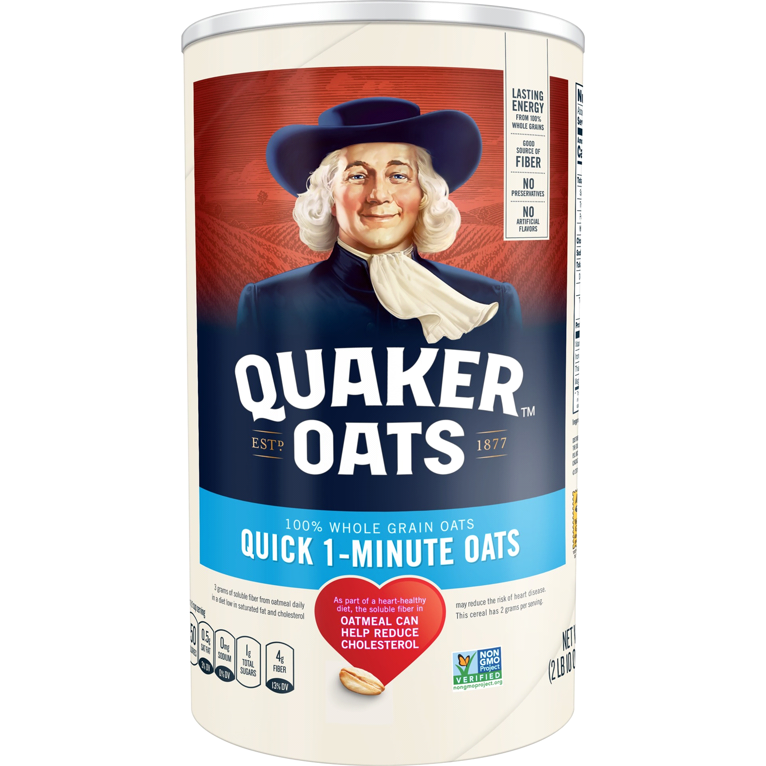 slide 1 of 3, Quaker Oats, 100% Whole Grain, Quick 1-Minute, 42 oz