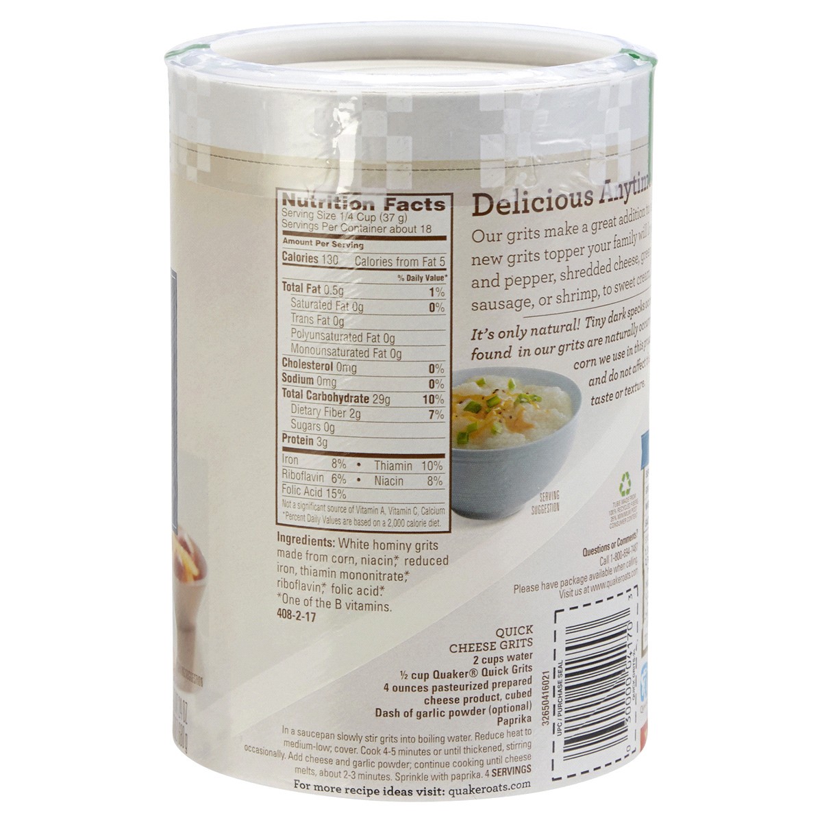 slide 2 of 2, Quaker Grits, Quick 5-Minute, 24.0 oz