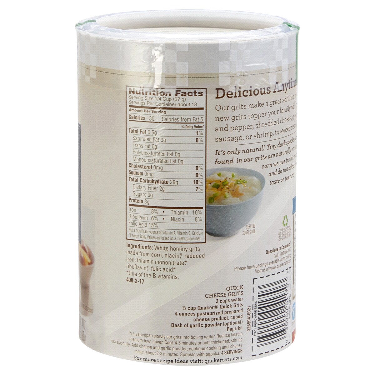 slide 2 of 2, Quaker Grits, Quick 5-Minute, 24 oz