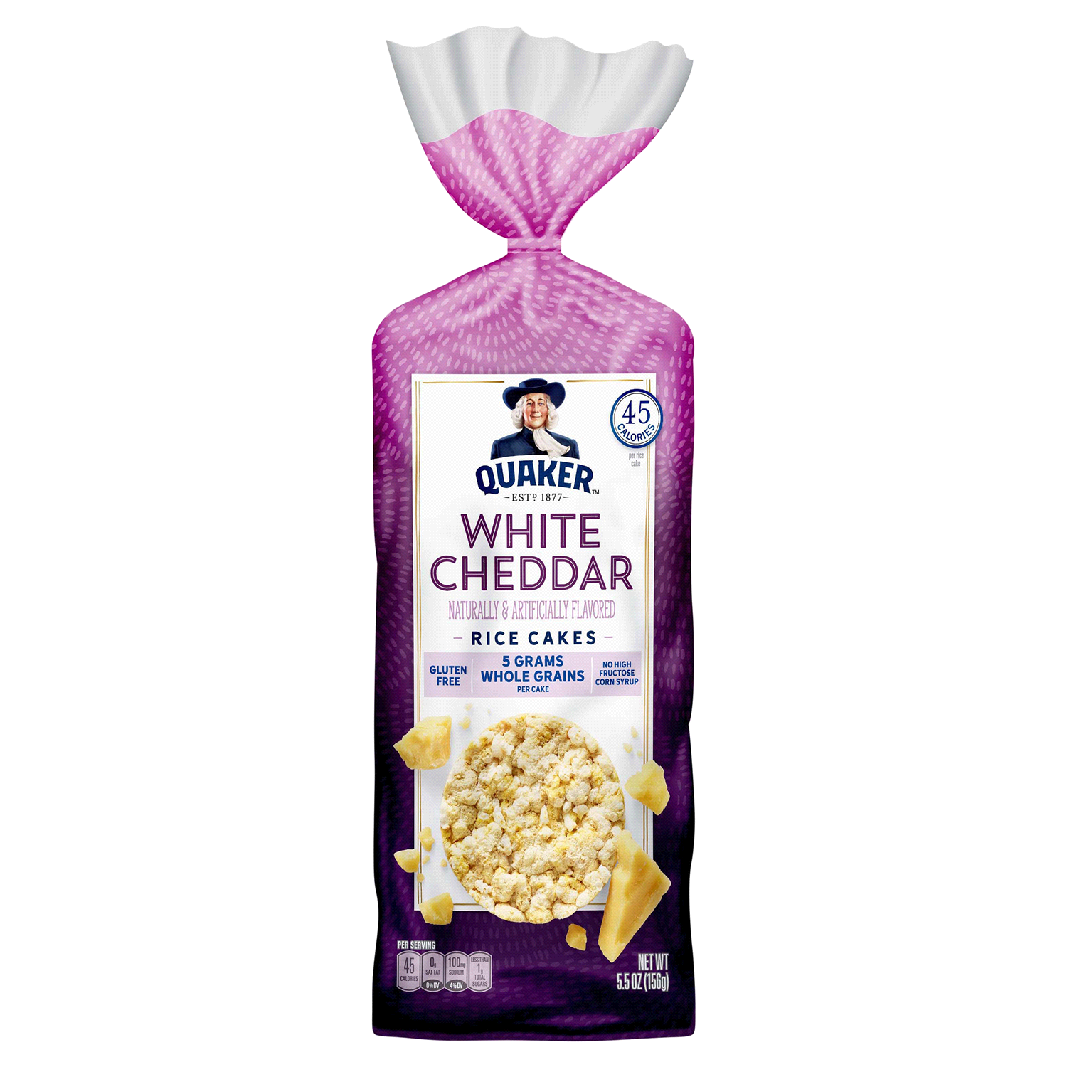 slide 1 of 4, Quaker Rice Cakes, White Cheddar, 5.5 oz