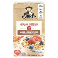 Quaker Instant Oatmeal, High Fiber, Maple & Brown Sugar