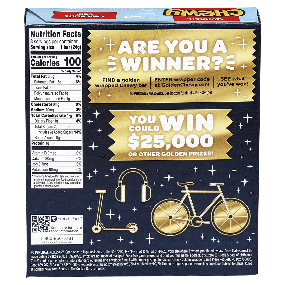 slide 2 of 2, Quaker Granola Bars, Chocolate Chip, 8 ct