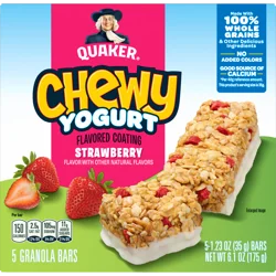 Quaker Chewy Yogurt Strawberry Granola Bars(5-1.23oz)6.1 Ounce 5 Bars Box