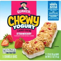 Quaker Chewy Yogurt Strawberry Granola Bars(5-1.23oz)6.1 Ounce 5 Bars Box