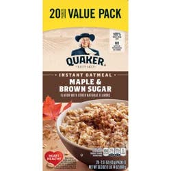 Quaker Oatmeal, Instant, Maple & Brown Sugar, Value Pack
