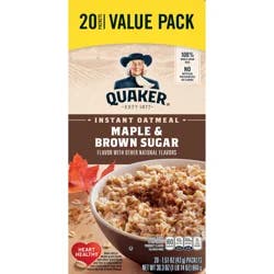 Quaker Oatmeal, Instant, Maple & Brown Sugar, Value Pack