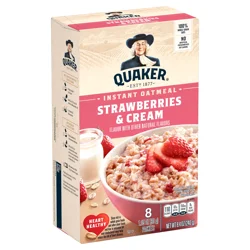 Quaker Instant Strawberries & Cream Oatmeal 8 ea