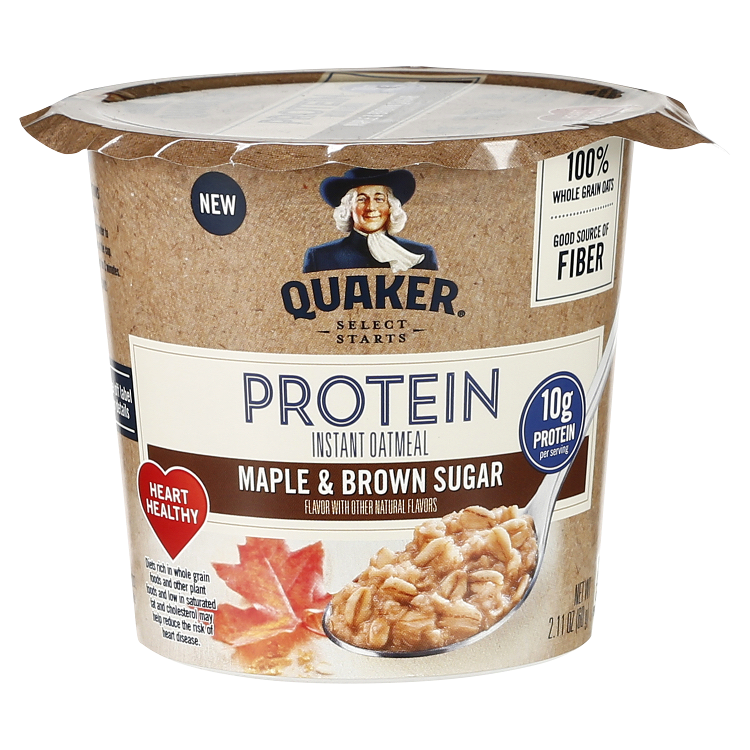 slide 1 of 3, Quaker Protein Instant Oatmeal Maple & Brown Sugar 2.11 Oz, 2.11 oz