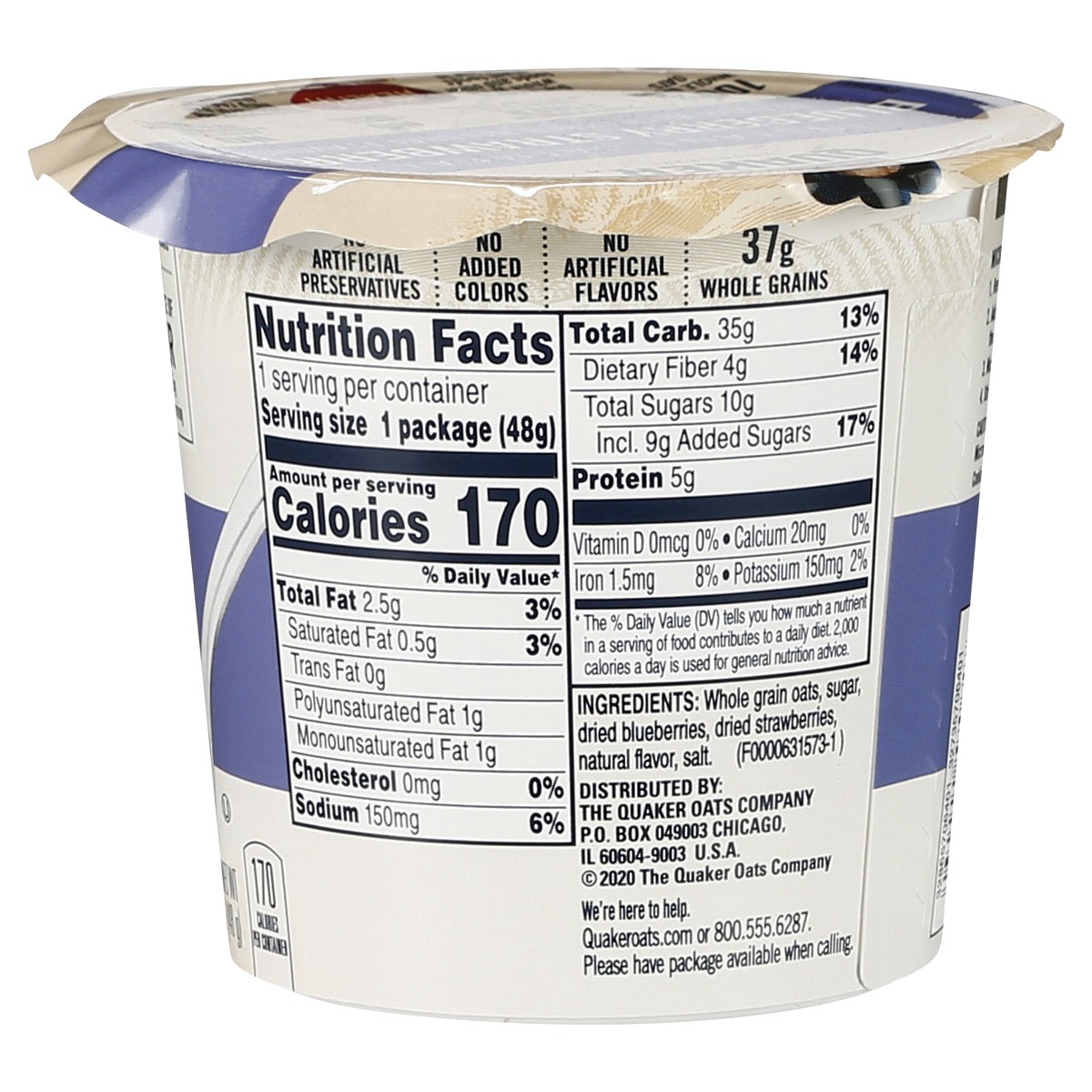 slide 3 of 3, Quaker Blueberry Strawberry Instant Oatmeal 1.69 oz, 1.69 oz