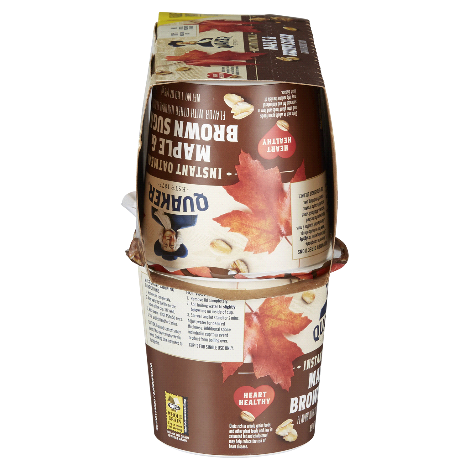 slide 2 of 5, Quaker Instant Oatmeal Maple & Brown Sugar 6.7 Oz 4 Count Cup, 4 ct