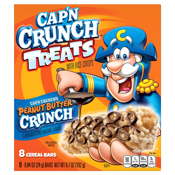slide 11 of 13, Cap'n Crunch's Treat With Rice Crisps Cereal Bars Peanut Butter Flavor 0.8 Oz 8 Count, 8 ct
