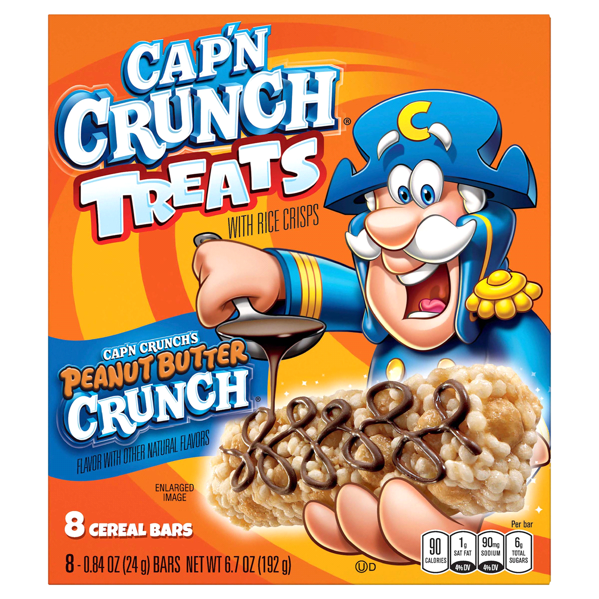 slide 12 of 13, Cap'n Crunch's Treat With Rice Crisps Cereal Bars Peanut Butter Flavor 0.8 Oz 8 Count, 8 ct