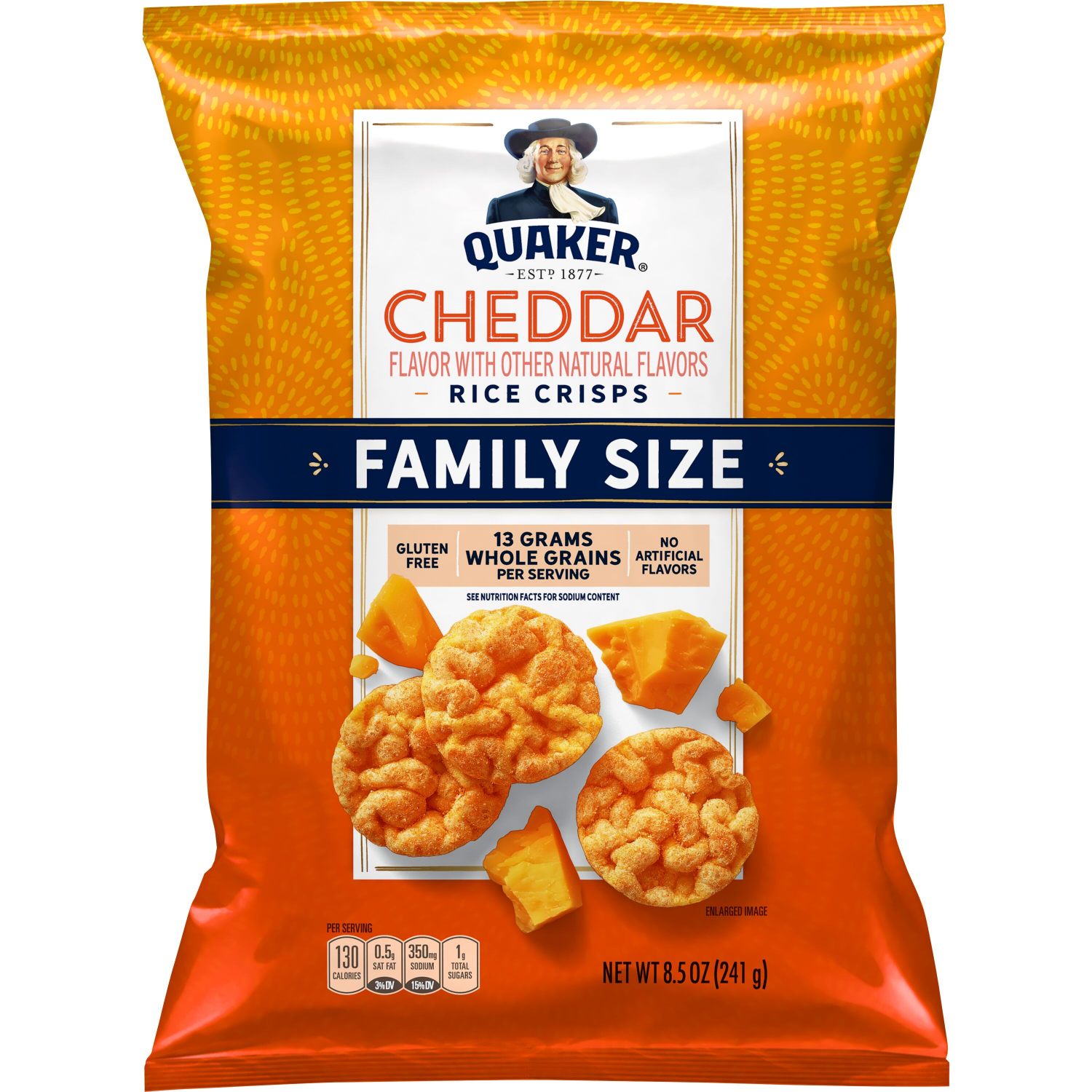 slide 1 of 2, Quaker Rice Crisps Cheddar 8.5 Oz, 8.5 oz