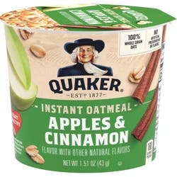 Quaker Oatmeal, Instant, Apples & Cinnamon