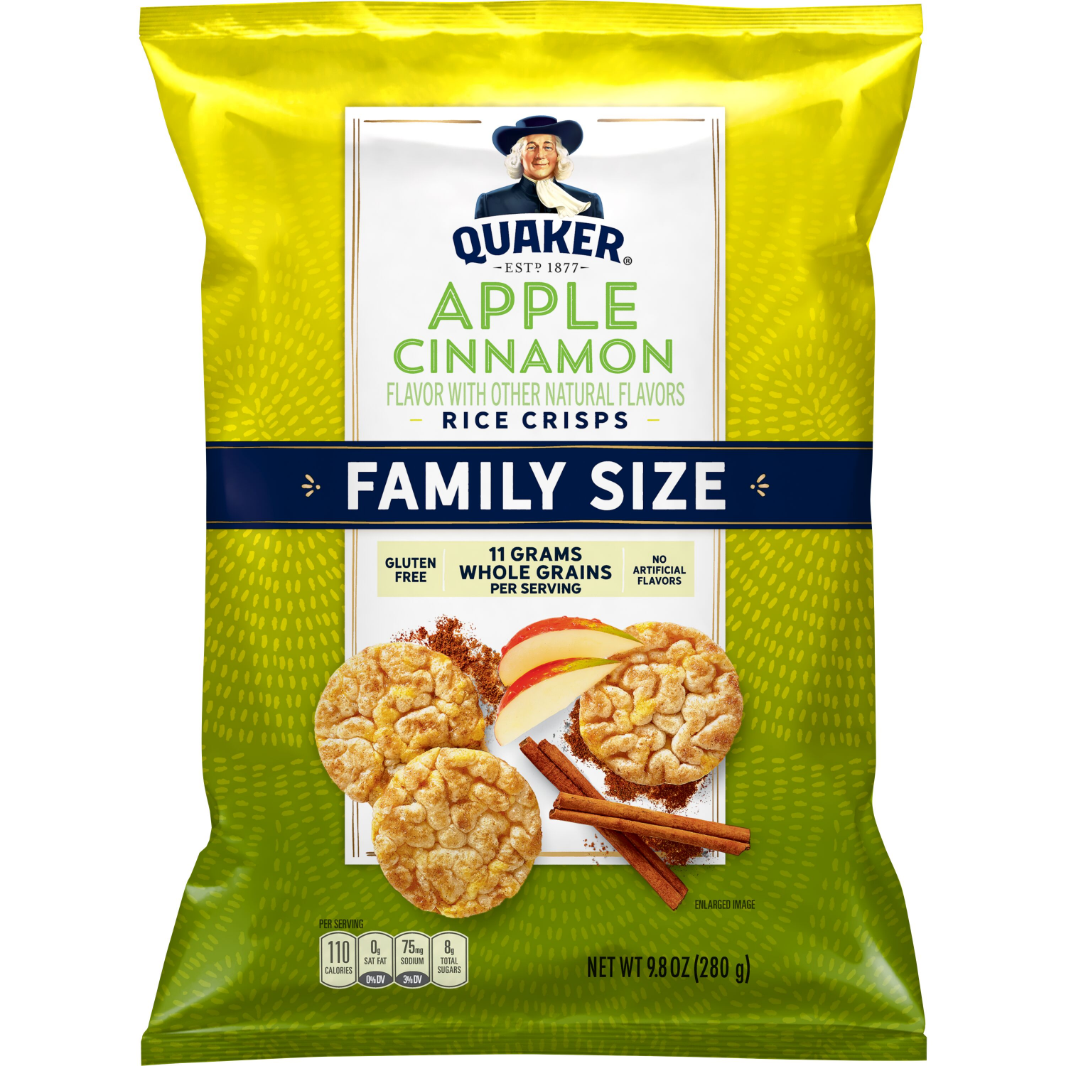 slide 1 of 2, Quaker Rice Crisps Apple Cinnamon 9.8 Oz, 9.8 oz