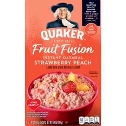 Quaker Fruit Fusion Instant Oatmeal Strawberry Peach 1.41 Oz 6 Count