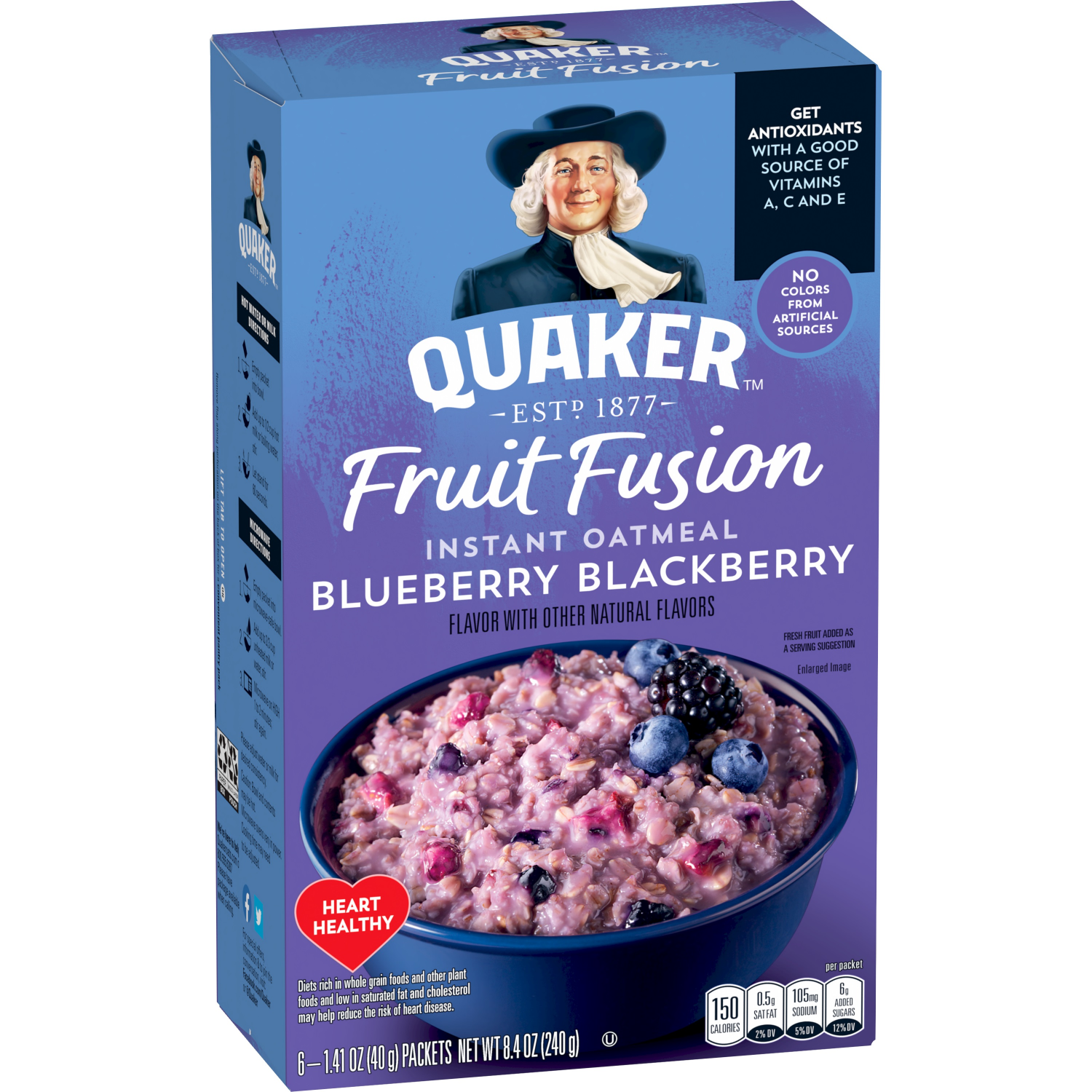 slide 2 of 2, Quaker Instant Oatmeal, Blueberry Blackberry, 1.41 oz