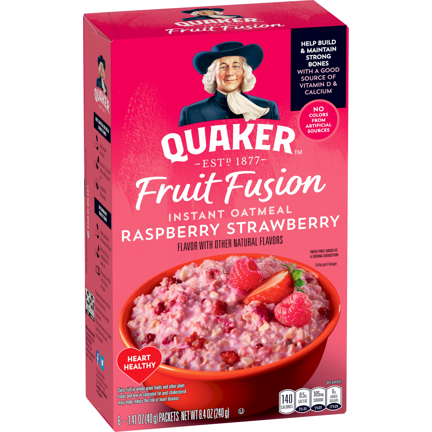 slide 2 of 2, Quaker Instant Oatmeal, Raspberry Strawberry, 1.41 oz