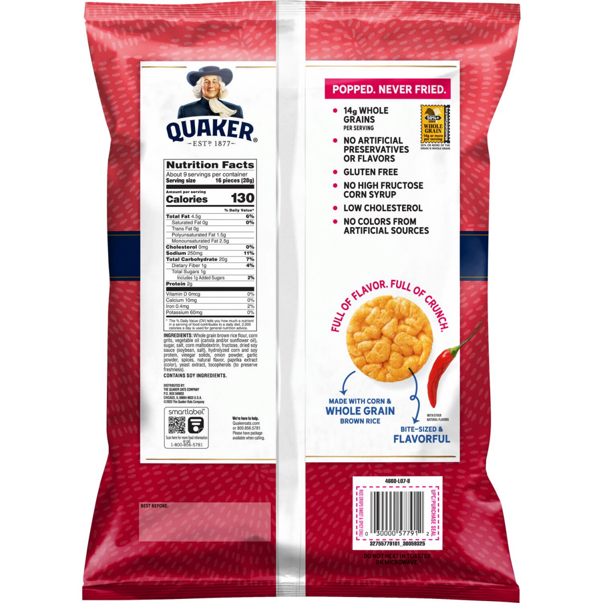 slide 2 of 2, Quaker Rice Crips Sweet & Spicy Chili 8.5 Oz, 8.5 oz
