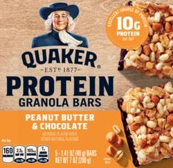 Quaker Protein Granola Bars Peanut Butter & Chocolate 7 Oz 5 Count