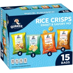 Quaker Rice Crisps Sweet & Savory Mix Variety 12.02 Oz 15 Count