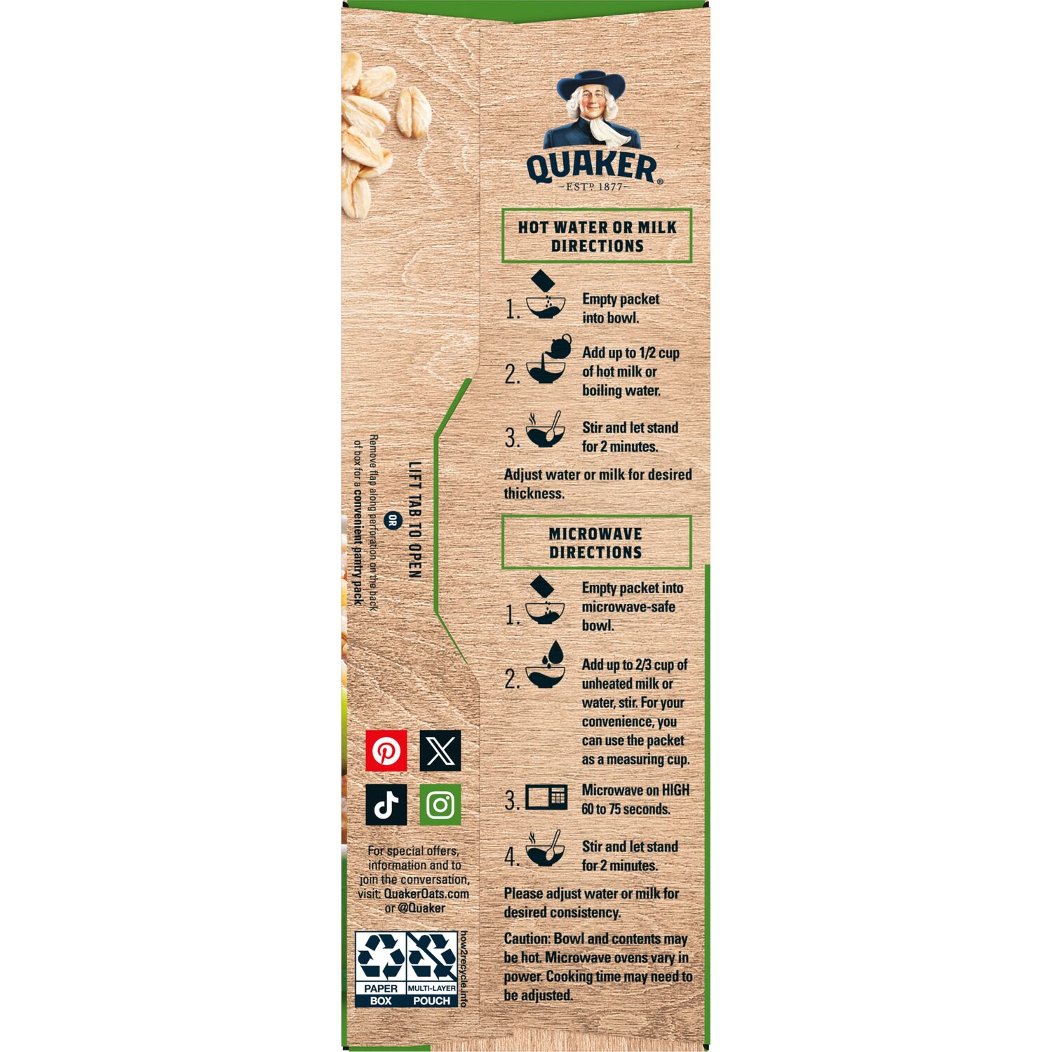 slide 3 of 5, Quaker Instant Oatmeal Protein No Added Sugar Apples & Cinnamon 10.5 Oz 6 Count, 6 ct