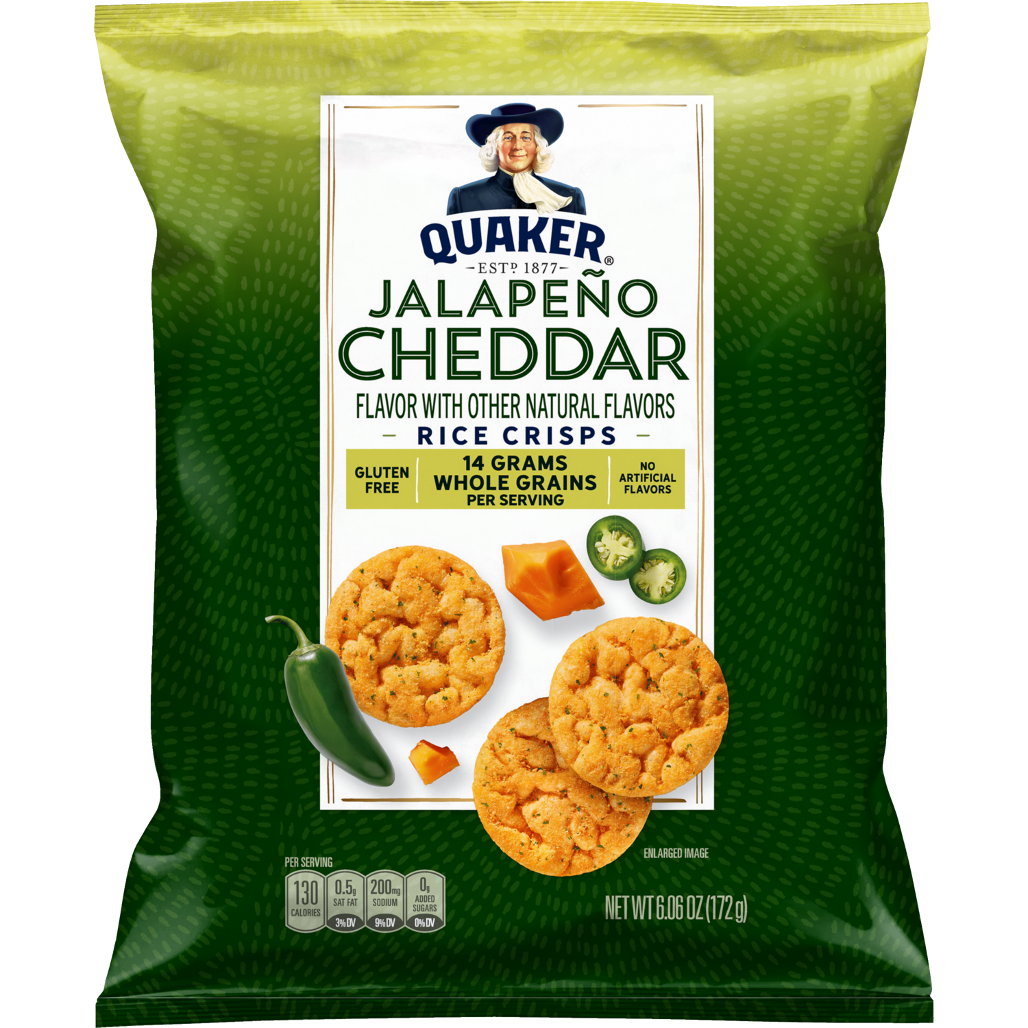 slide 1 of 1, Quaker Rice Crisp Jalapeno Cheddar, 6.06 oz