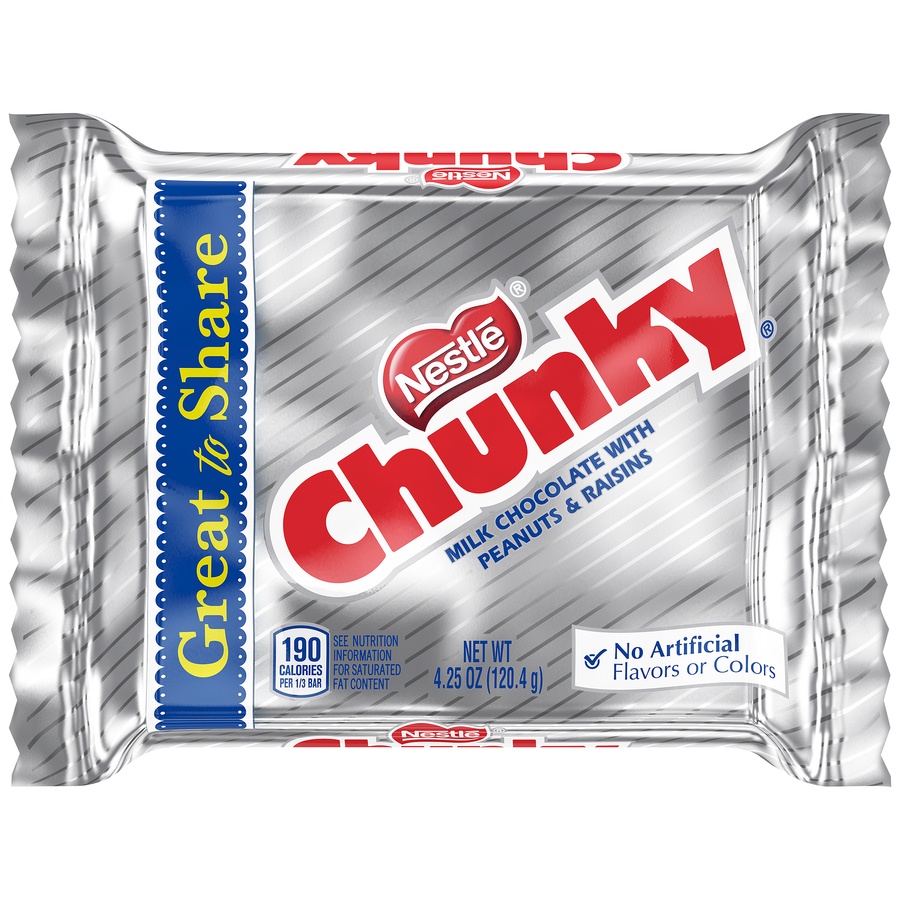 slide 1 of 6, Chunky Nestle Chunky Milk Chocolate, With Peanuts & Raisins, 4.25 oz