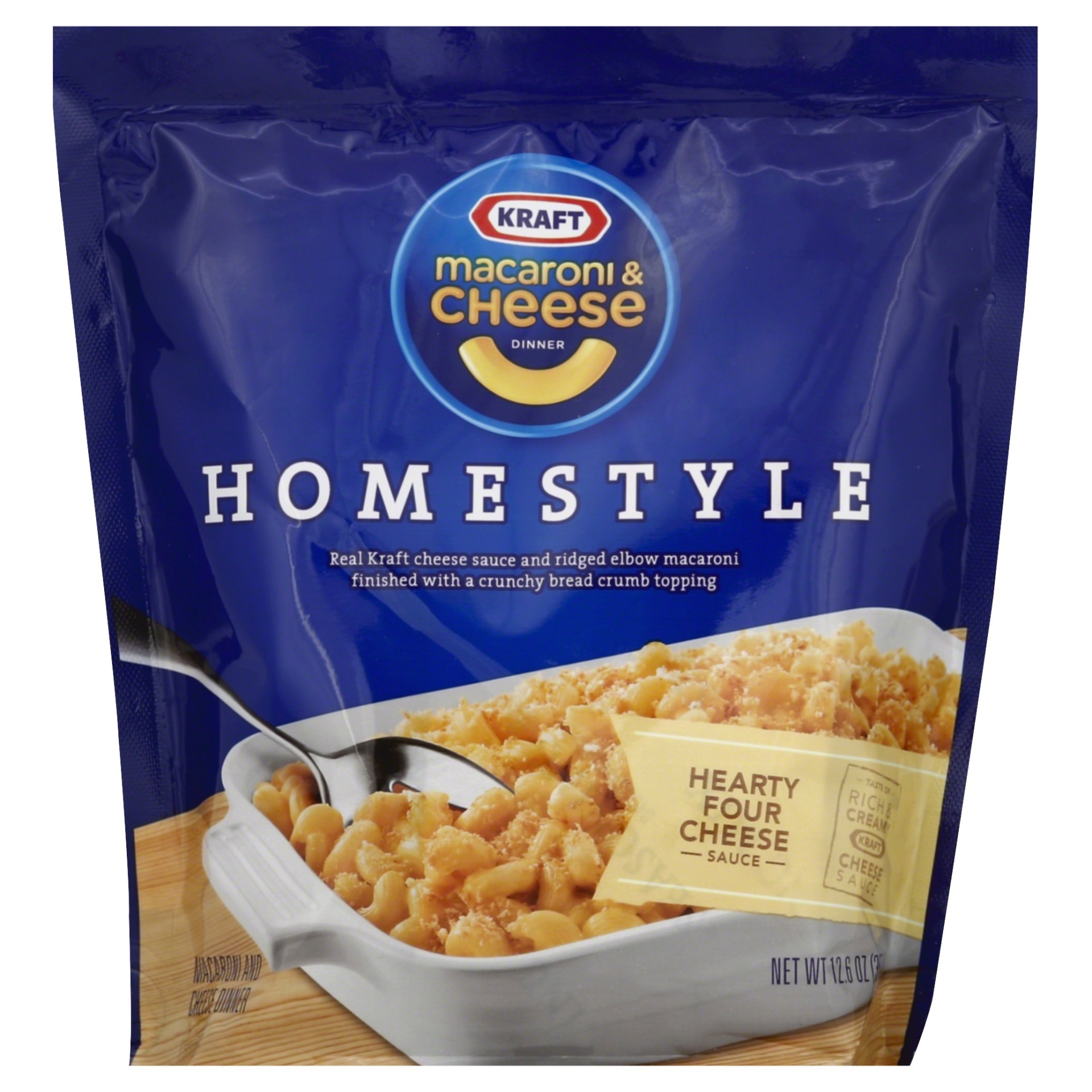 slide 1 of 2, Kraft Home Style Deluxe Hearty Four Cheese Macaroni & Cheese Dinner 12.6 oz Pouch, 12.6 oz