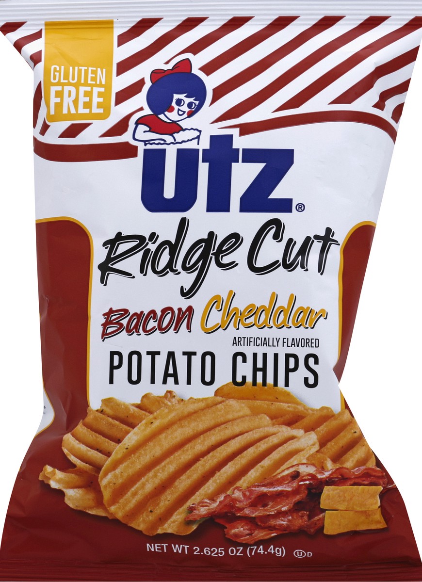 slide 7 of 8, Utz Potato Chips, Bacon Cheddar, Ridge Cut, 2.62 oz