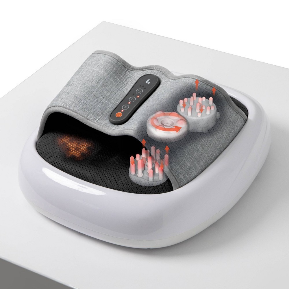 slide 2 of 6, Sharper Image Massager Acupoint Foot Multipoint Acupressure - White/Grey, 1 ct