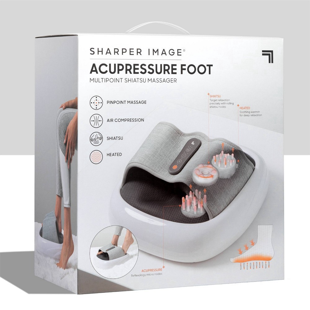 slide 6 of 6, Sharper Image Massager Acupoint Foot Multipoint Acupressure - White/Grey, 1 ct