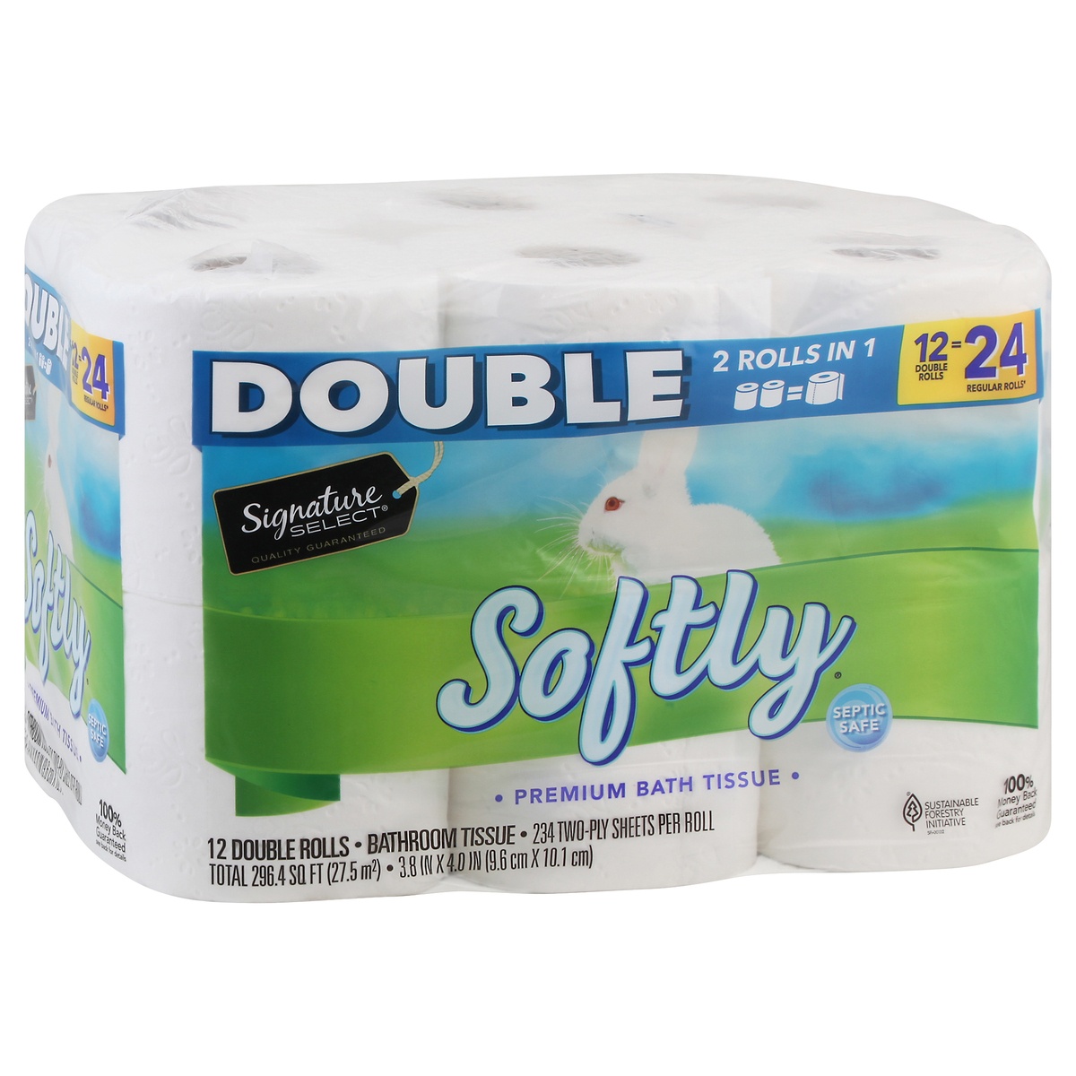 slide 2 of 9, Signature Home Bathroom Tissue Softly Soft & Strong Double Roll 2-Ply, 