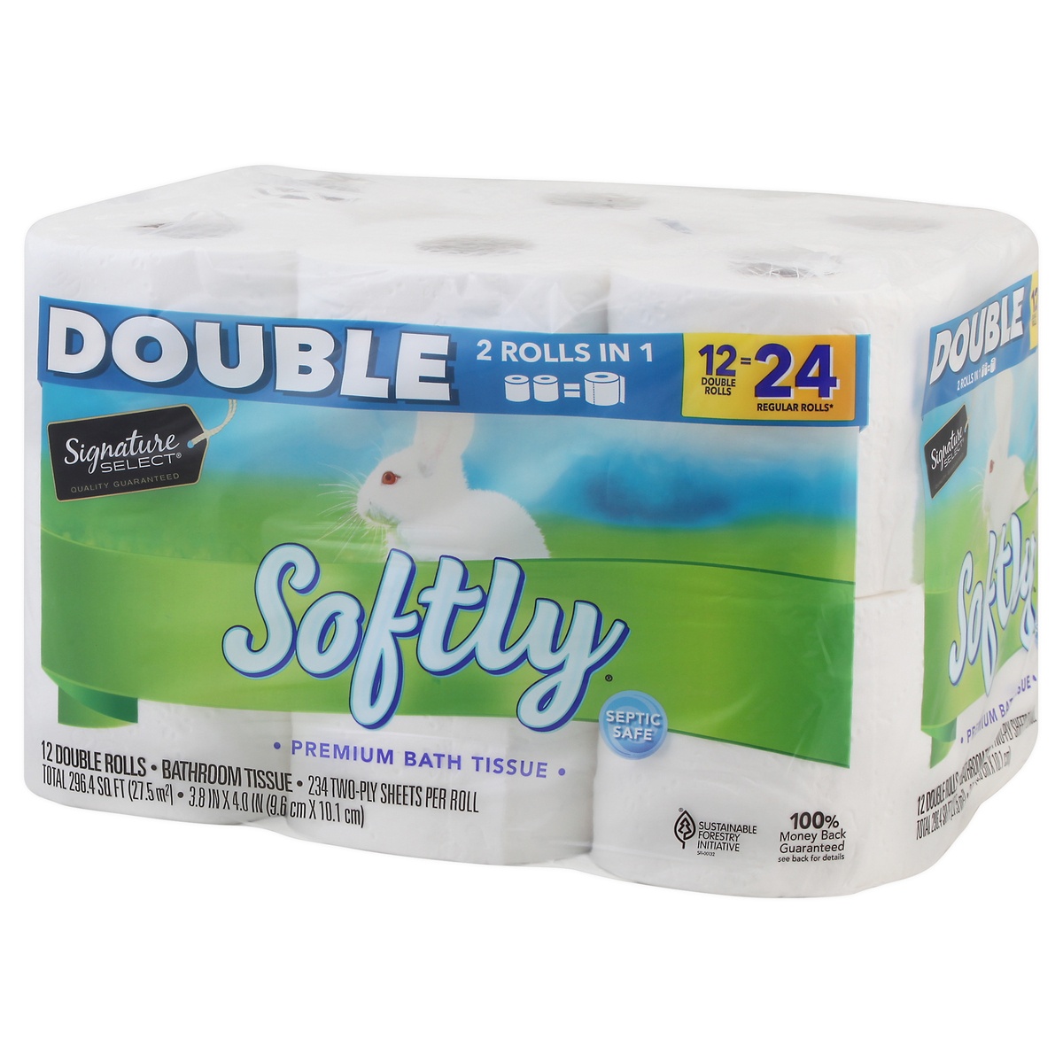 slide 3 of 9, Signature Home Bathroom Tissue Softly Soft & Strong Double Roll 2-Ply, 