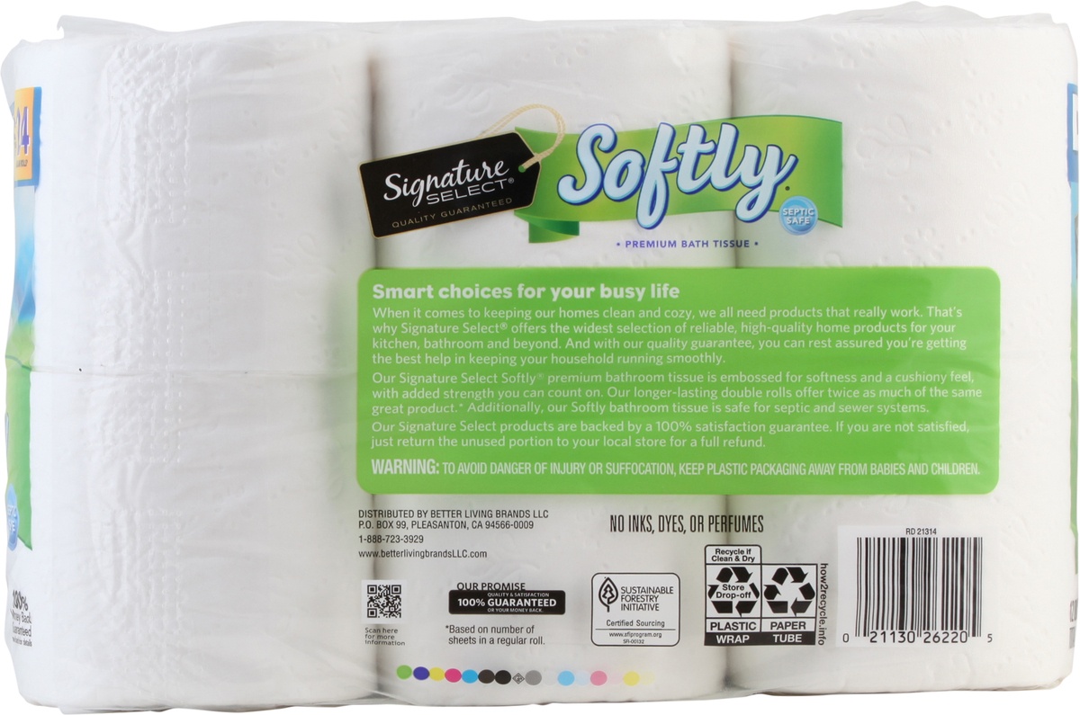 slide 4 of 9, Signature Home Bathroom Tissue Softly Soft & Strong Double Roll 2-Ply, 