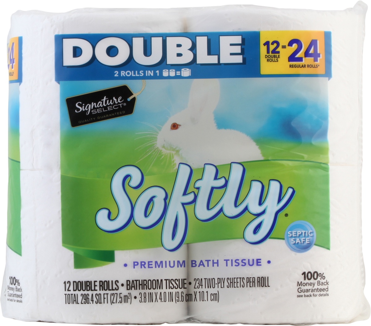 slide 8 of 9, Signature Home Bathroom Tissue Softly Soft & Strong Double Roll 2-Ply, 