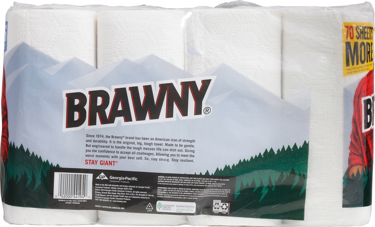 slide 4 of 9, Brawny Xl Pas Paper Towel, 8 ct