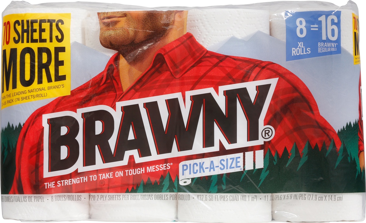 slide 6 of 9, Brawny Xl Pas Paper Towel, 8 ct