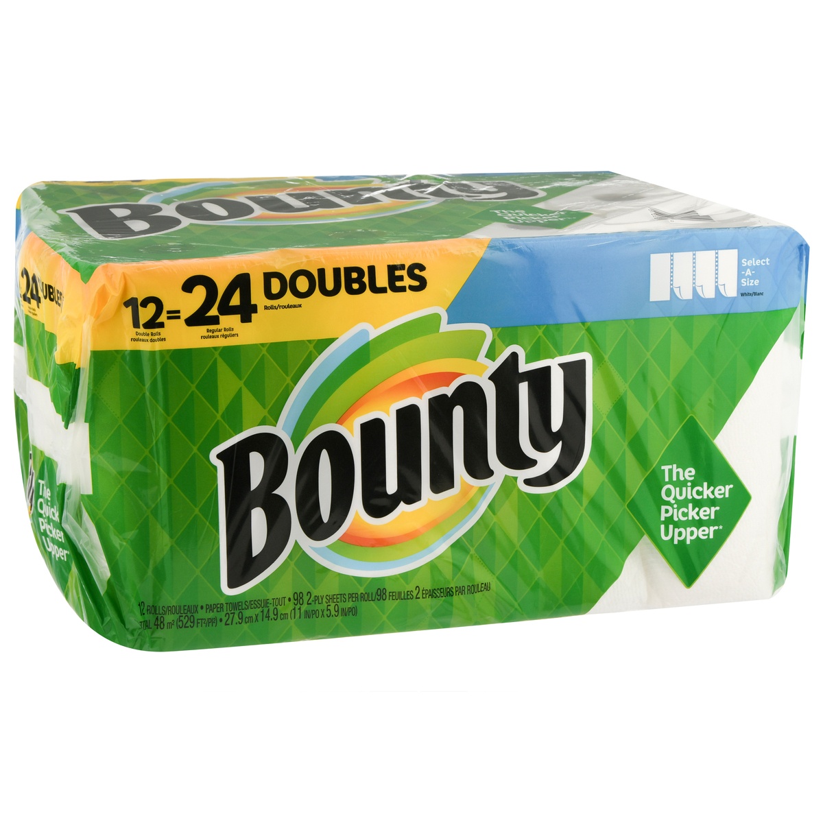 slide 2 of 9, Bounty Select-A-Size White Double Rolls 2-Ply Paper Towels 12 ea Pack, 12 ct