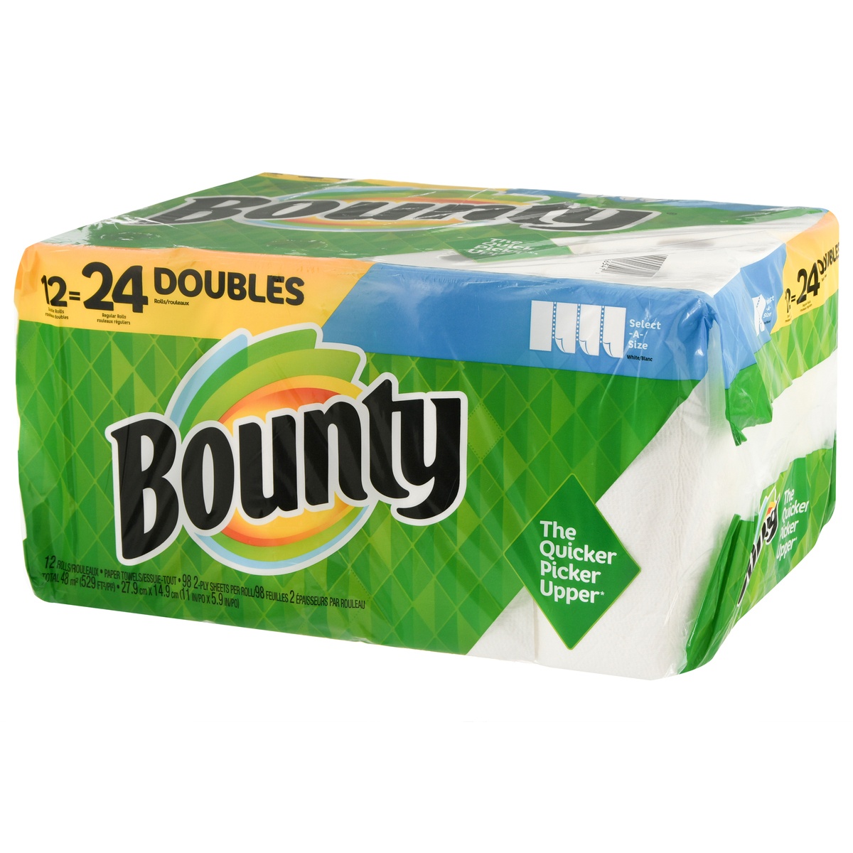 slide 3 of 9, Bounty Select-A-Size White Double Rolls 2-Ply Paper Towels 12 ea Pack, 12 ct