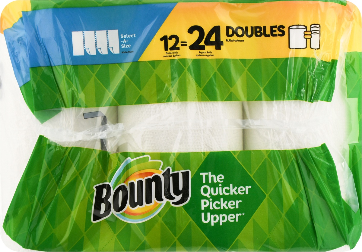 slide 7 of 9, Bounty Select-A-Size White Double Rolls 2-Ply Paper Towels 12 ea Pack, 12 ct