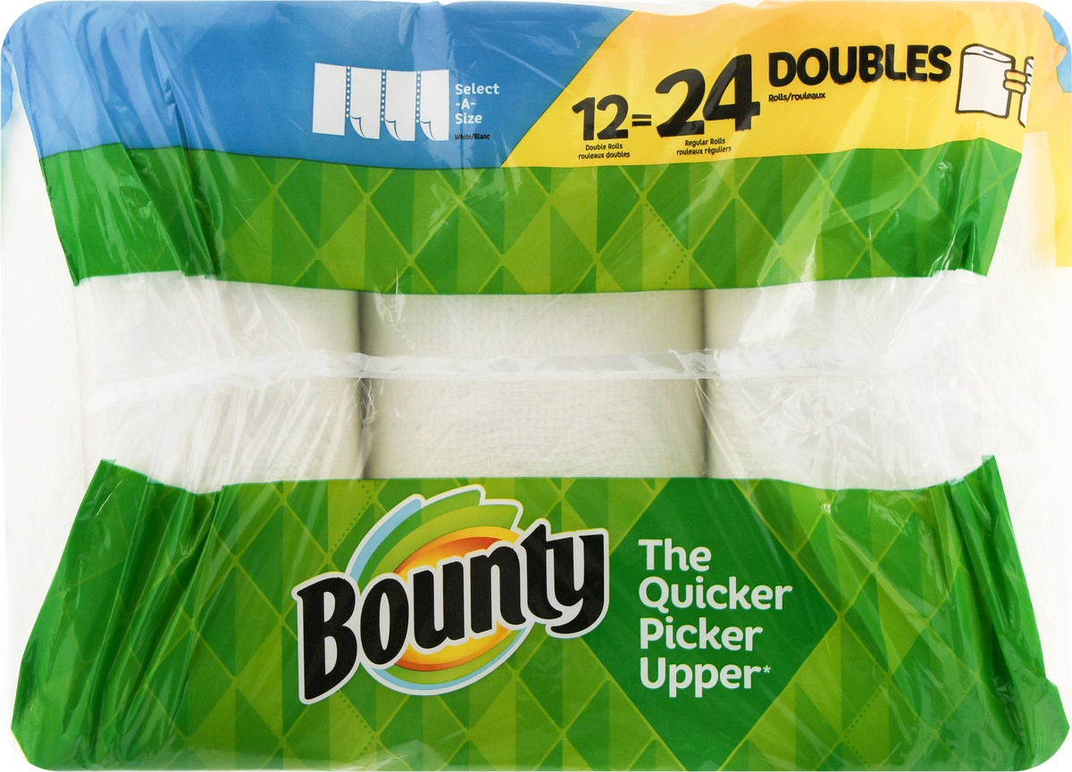 slide 8 of 9, Bounty Select-A-Size White Double Rolls 2-Ply Paper Towels 12 ea Pack, 12 ct