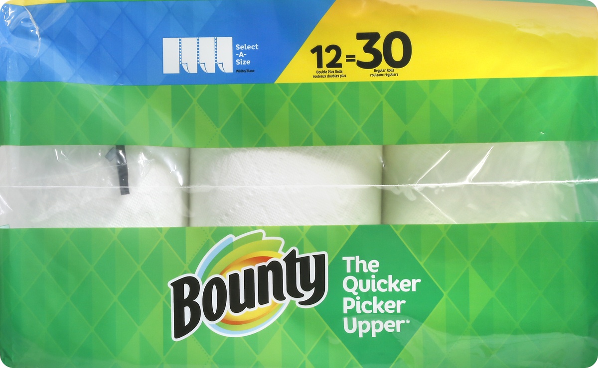 slide 5 of 7, Bounty Select-A-Size White Double Plus Paper Towels, 12 ct