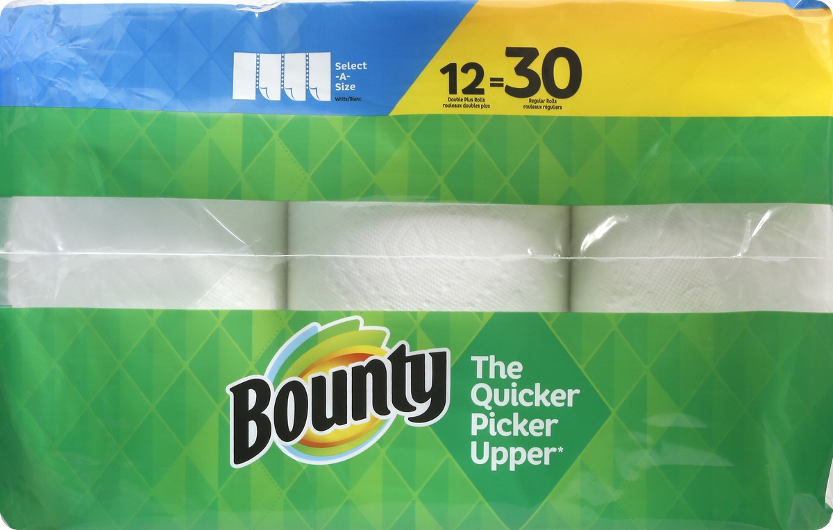 slide 6 of 7, Bounty Select-A-Size White Double Plus Paper Towels, 12 ct