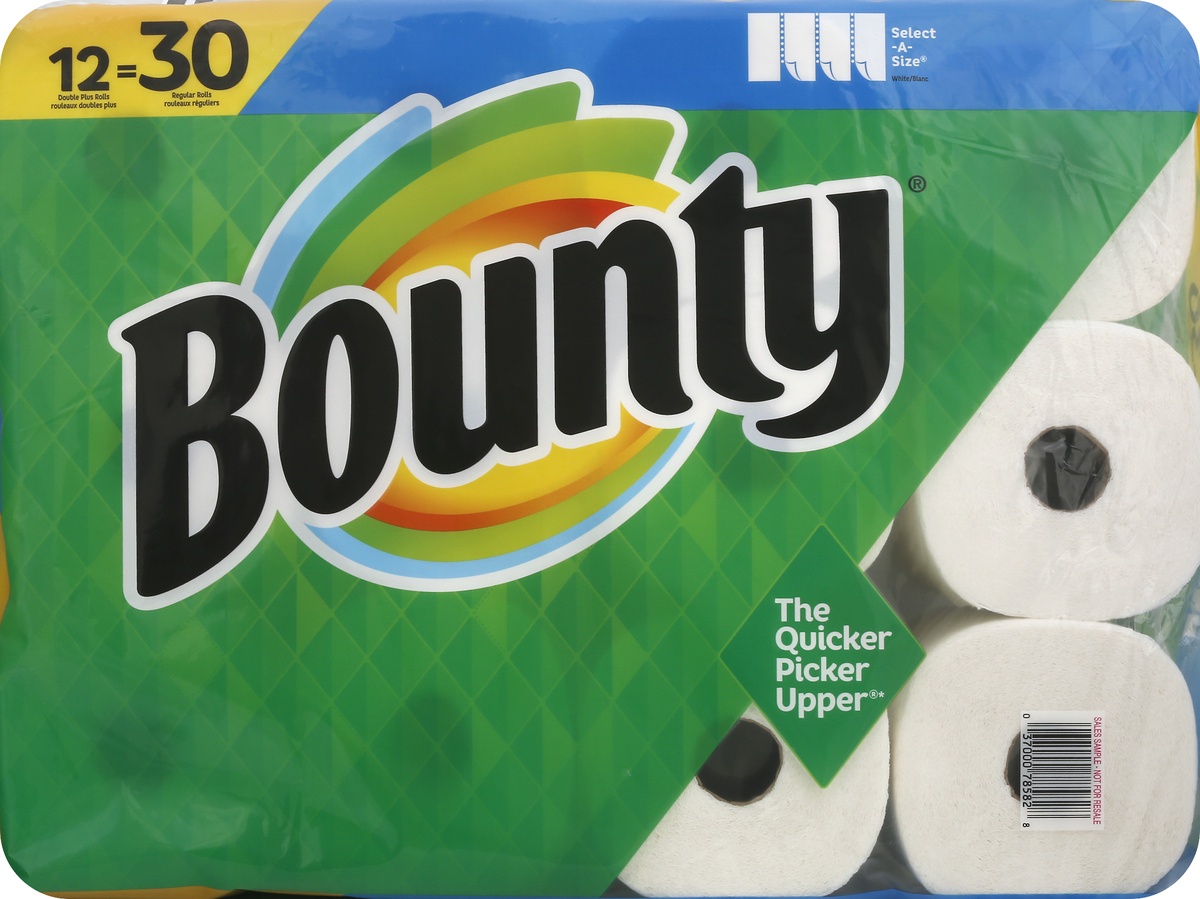 slide 7 of 7, Bounty Select-A-Size White Double Plus Paper Towels, 12 ct