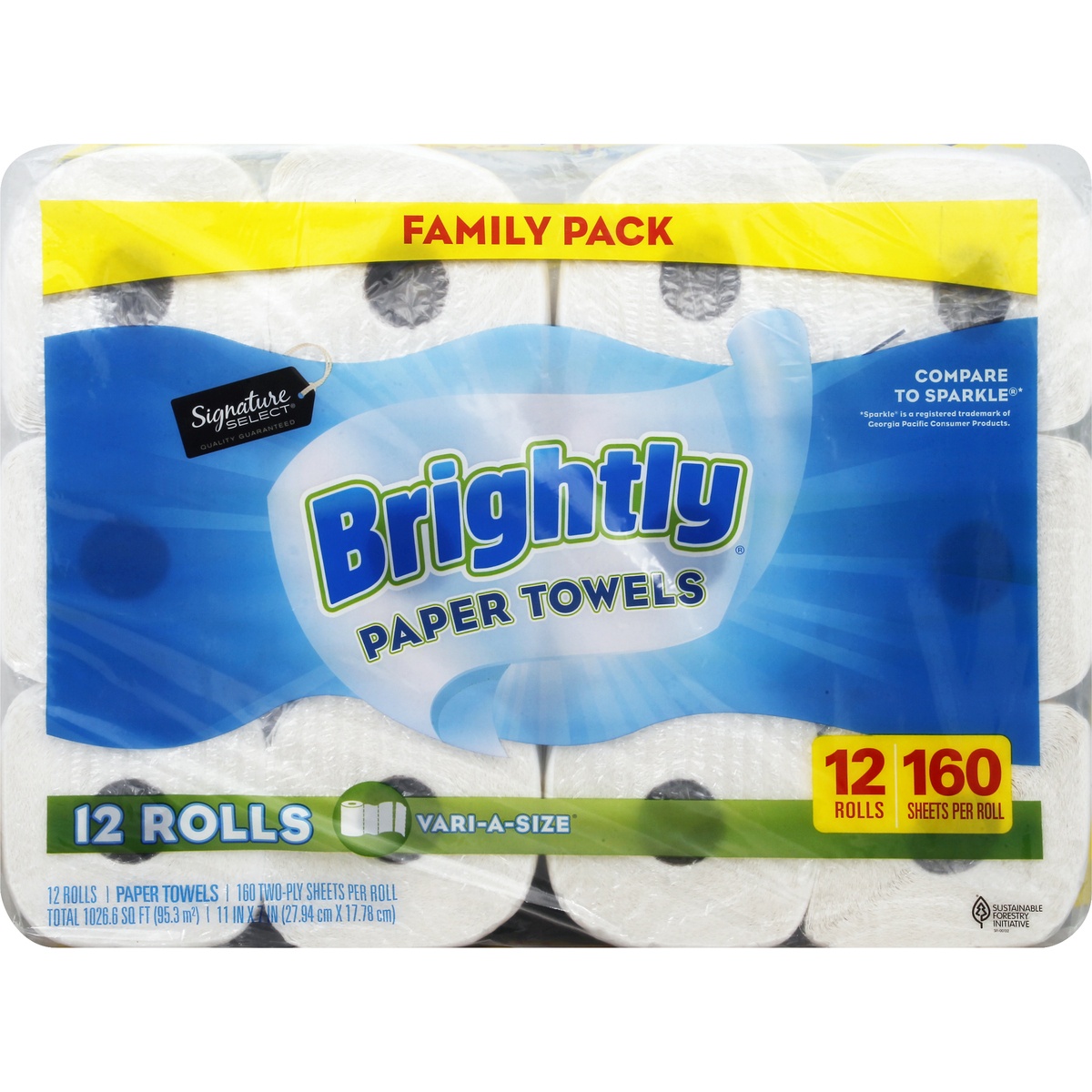 slide 9 of 9, S Sel Paper Towels Brightly Family Pack, 