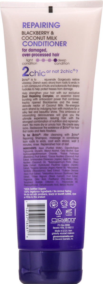 slide 6 of 9, Giovanni 2chic Repairing Conditioner With Blackberry & Coconut Milk, 8.5 oz